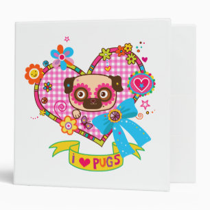 I Love Pugs! Binder