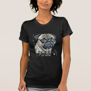 I Love Pugs Cute Dog Owners T-Shirt