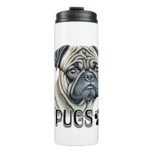 I Love Pugs   Cute Dog Owners Thermal Tumbler