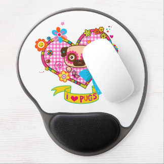 I Love Pugs! Gel Mouse Pad