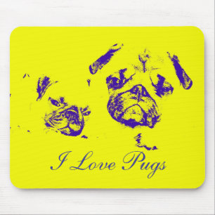 I Love Pugs, Mouse Pad