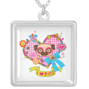 I Love Pugs! Necklace
