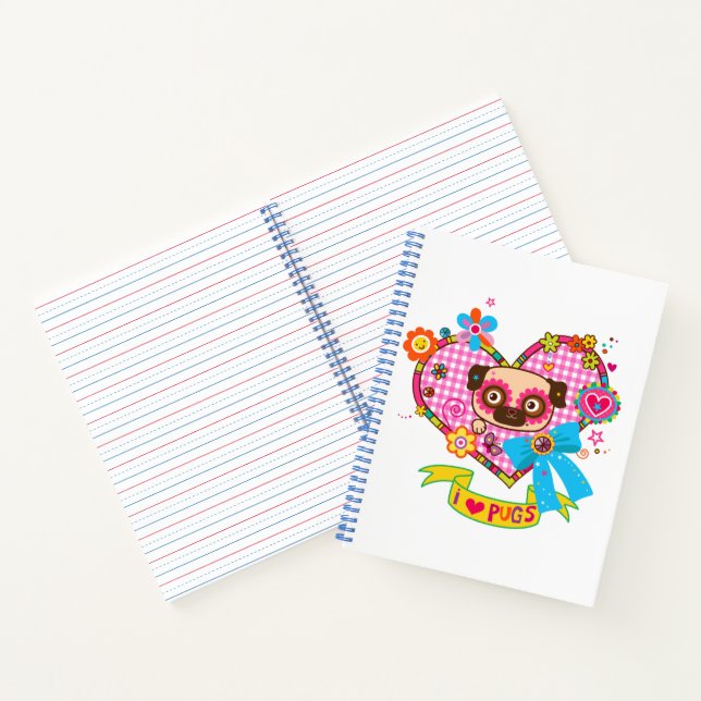 I Love Pugs! Notebook (Inside)