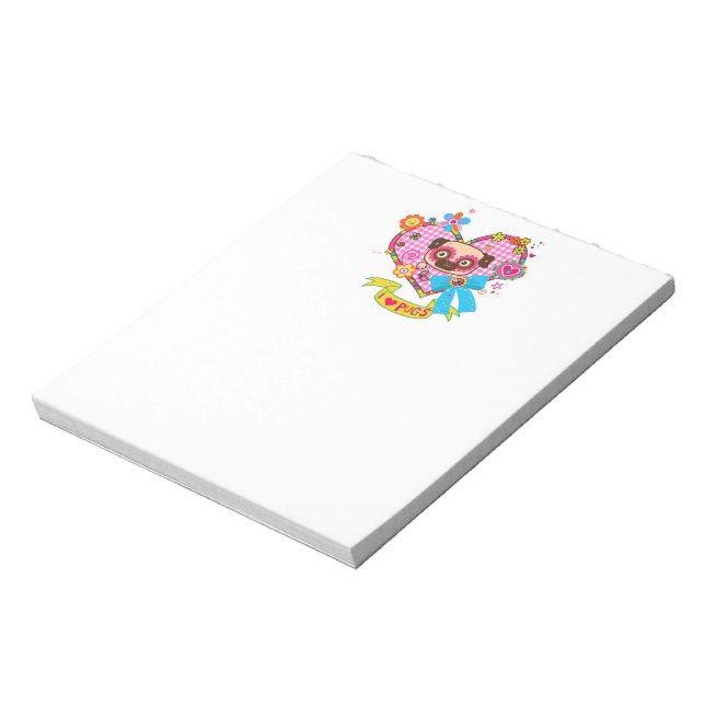 I Love Pugs! Notepad (Rotated)