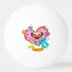 I Love Pugs! Ping Pong Balls