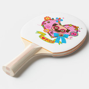 I Love Pugs! Ping Pong Paddle