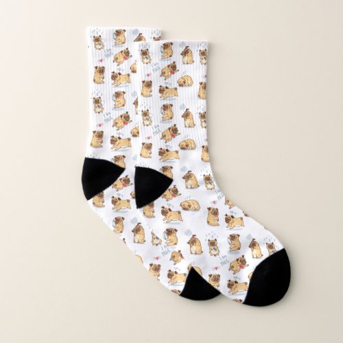 I Love Pugs Socks