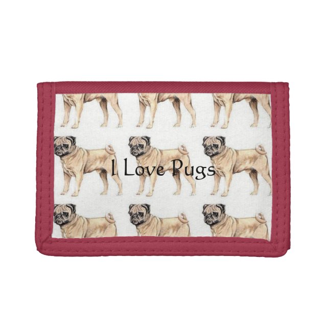 I Love Pugs Wallet (Front)