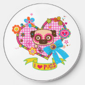 I Love Pugs! Wireless Charger (Front)