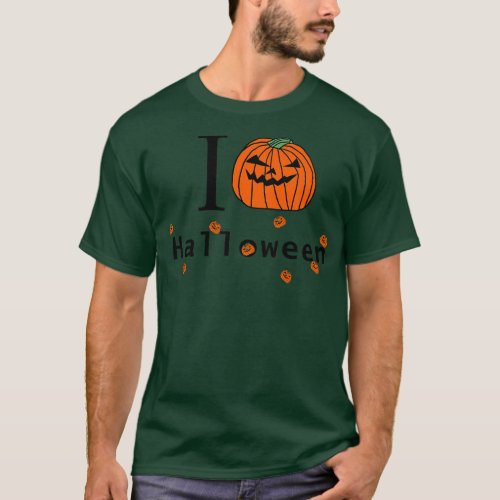 I Love Pumpkin Halloween and Mini Horror Pumpkins T_Shirt