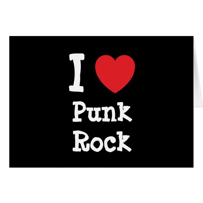 I love Punk Rock heart custom personalized Cards