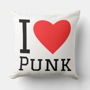 I love punk throw pillow