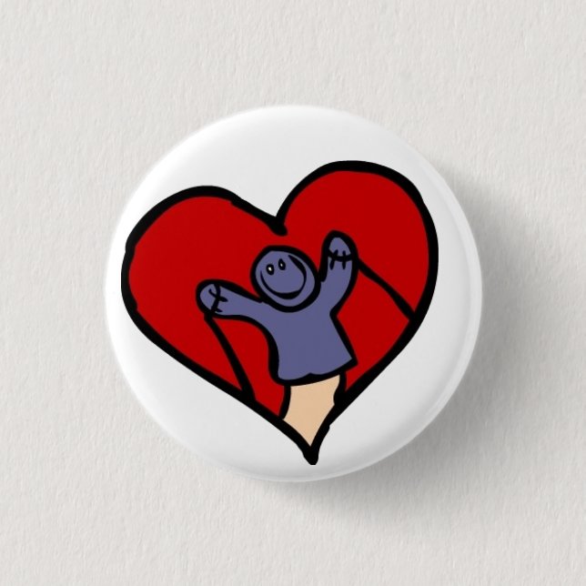 I Love Puppets Pinback Button (Front)