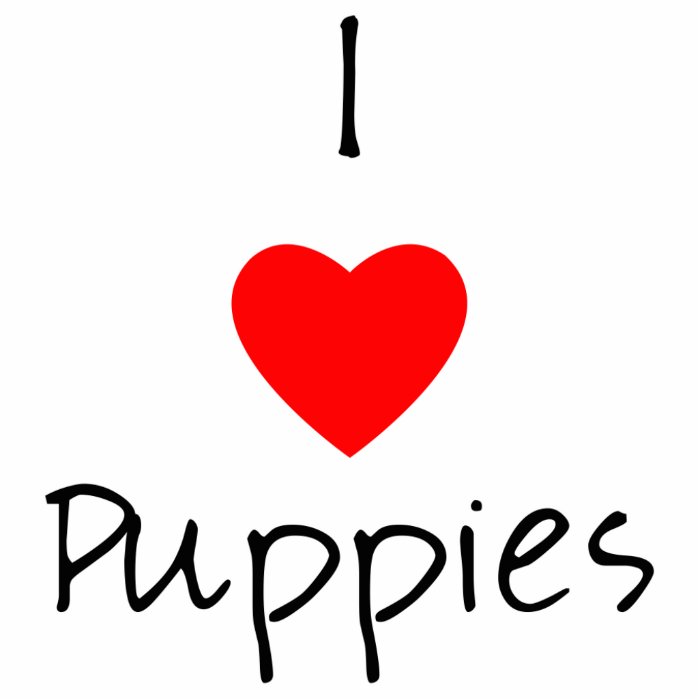 I Love Puppies Photo Cut Out