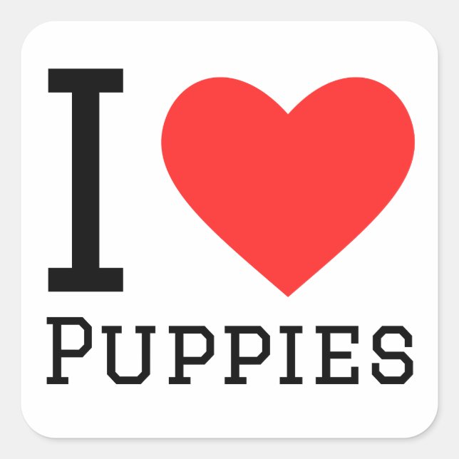 I love puppies square sticker (Front)