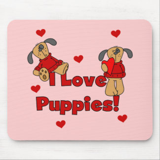 I Love Puppies Tshirts and Gifts Mouse Pad