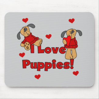 I Love Puppies Tshirts and Gifts Mouse Pad