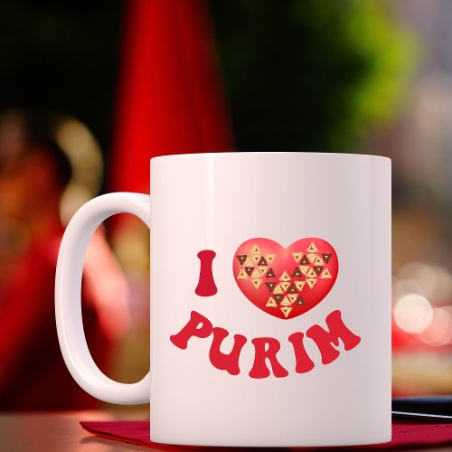 I Love Purim Red Hamantaschen Coffee Mug