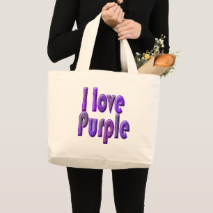 I love purple large tote bag