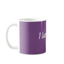 I Love Purple white Mug