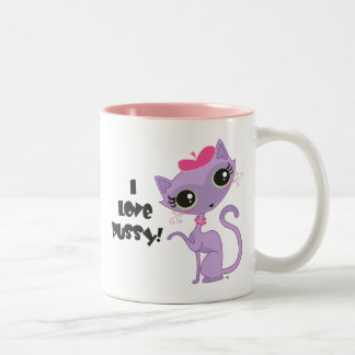 I-Love-Pussy Two-Tone Coffee Mug