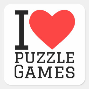 I love puzzle games square sticker