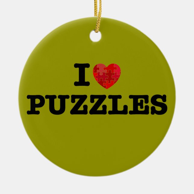 I Love Puzzles Ornament (Front)