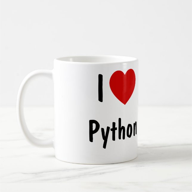 I Love Python Programming Coffee Mug (Left)