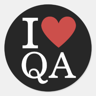I ❤️ Love QA Quality Assurance Staff CUSTOM Classic Round Sticker
