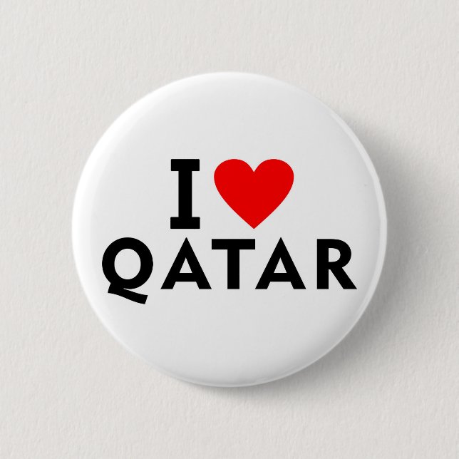 I love Qatar country like heart travel tourism Button (Front)