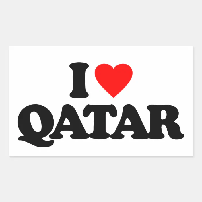 I Love Qatar Rectangular Sticker Zazzle Com