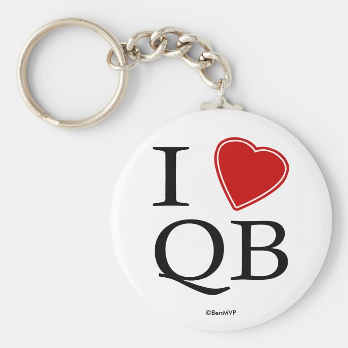 I Love QB Key Chain