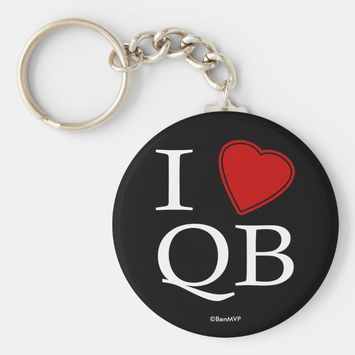 I Love QB Keychain