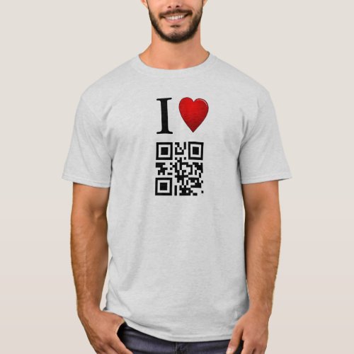 I Love QR Code T_Shirt Template