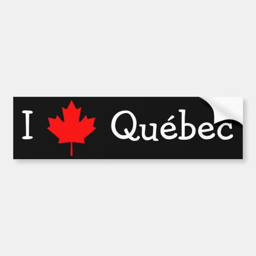 I Love Quebec Bumper Sticker
