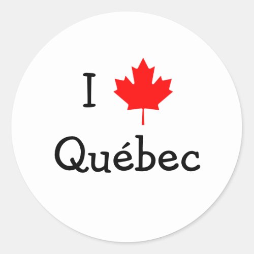 I Love Quebec Classic Round Sticker