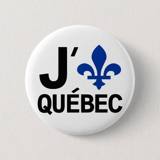 I Love Quebec Pinback Button (Front)