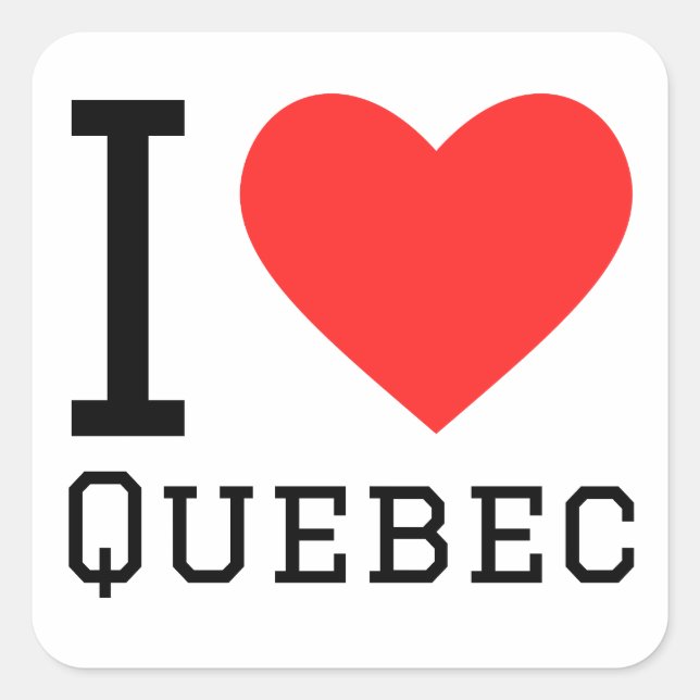 I love quebec square sticker (Front)