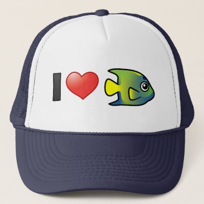 I Love Queen Angelfish Trucker Hat
