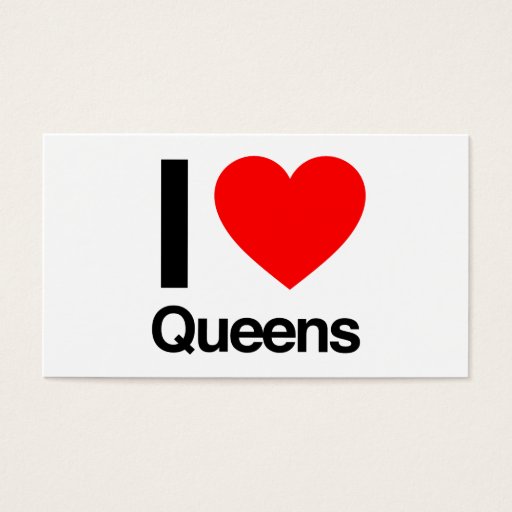 Customizable i love queens business card template