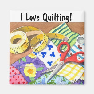 I Love Quilting Magnet