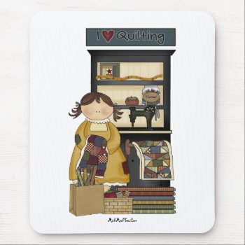 I Love Quilting Mouse Pad by MishMoshTees at Zazzle