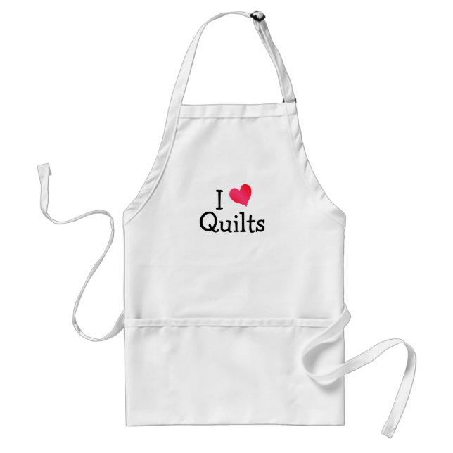 I Love Quilts Adult Apron (Front)