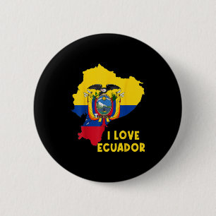 I Love Quito Hello Ecuador Map Flag Proud Ecuadori Button