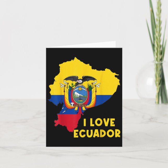 I Love Quito Hello Ecuador Map Flag Proud Ecuadori Card (Front)