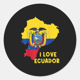 I Love Quito Hello Ecuador Map Flag Proud Ecuadori Classic Round Sticker