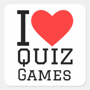 I love quiz games square sticker
