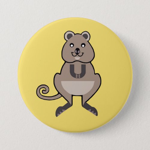 I love QUOKKAS _ Marsupial _ Wildlife _ Yellow Button