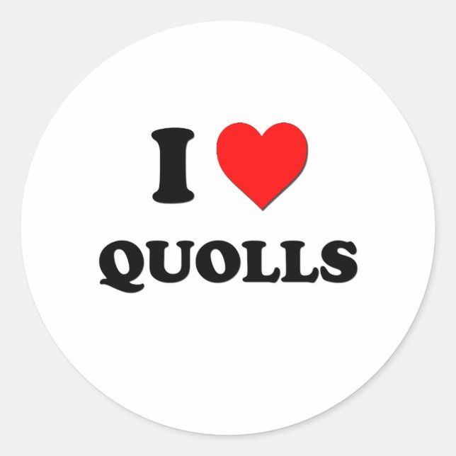 I Love Quolls Classic Round Sticker (Front)