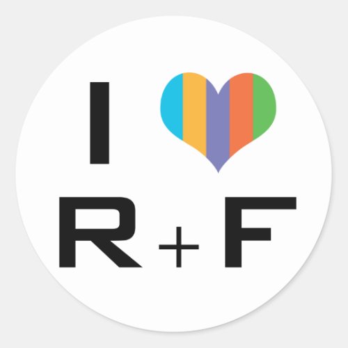 I love RF Classic Round Sticker